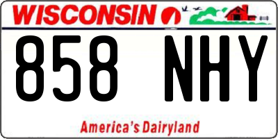 WI license plate 858NHY