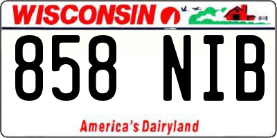 WI license plate 858NIB