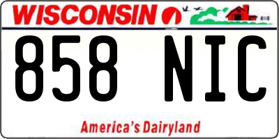 WI license plate 858NIC