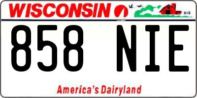 WI license plate 858NIE