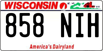 WI license plate 858NIH