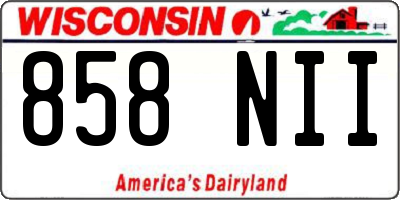WI license plate 858NII
