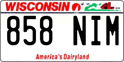 WI license plate 858NIM