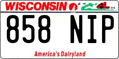 WI license plate 858NIP