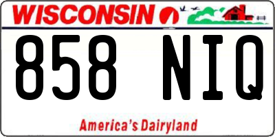 WI license plate 858NIQ