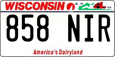 WI license plate 858NIR