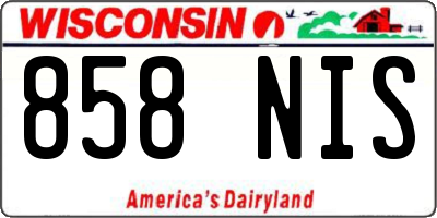 WI license plate 858NIS