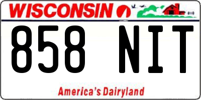 WI license plate 858NIT