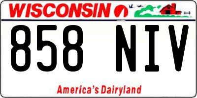 WI license plate 858NIV