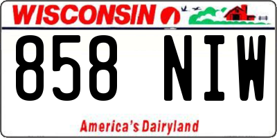 WI license plate 858NIW