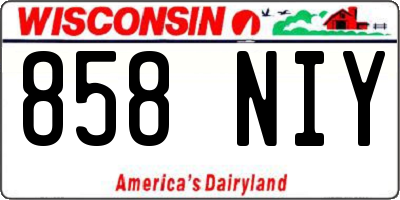 WI license plate 858NIY