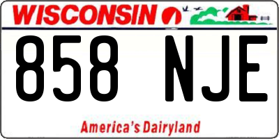 WI license plate 858NJE