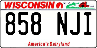 WI license plate 858NJI