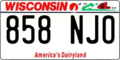 WI license plate 858NJO