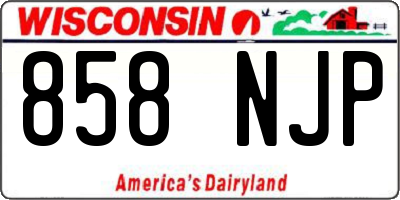 WI license plate 858NJP