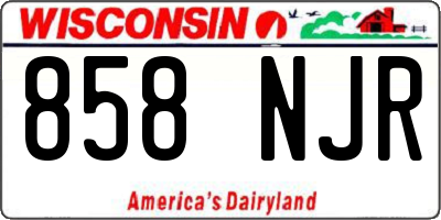 WI license plate 858NJR