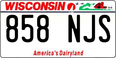 WI license plate 858NJS