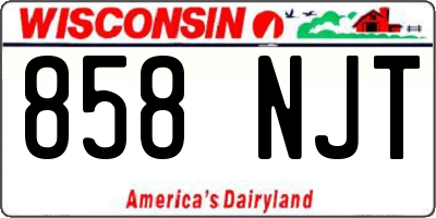 WI license plate 858NJT