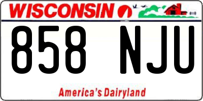 WI license plate 858NJU