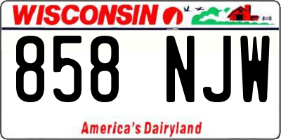 WI license plate 858NJW