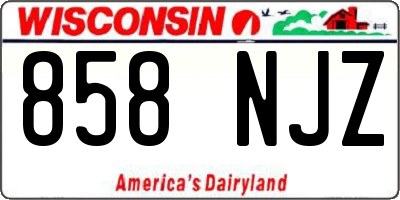 WI license plate 858NJZ