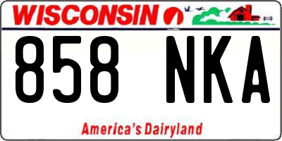 WI license plate 858NKA