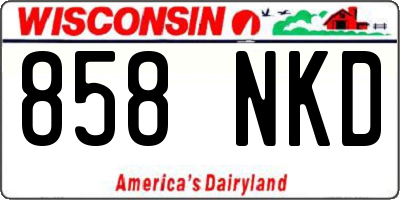 WI license plate 858NKD