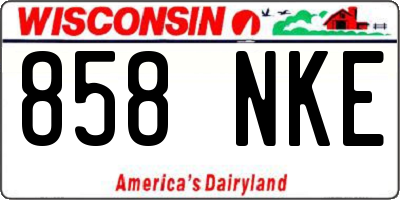 WI license plate 858NKE