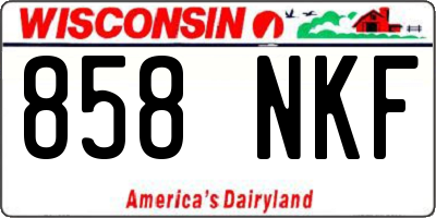 WI license plate 858NKF