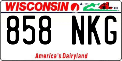 WI license plate 858NKG