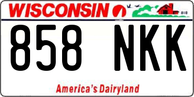 WI license plate 858NKK