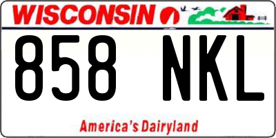 WI license plate 858NKL