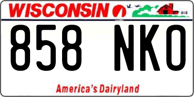 WI license plate 858NKO