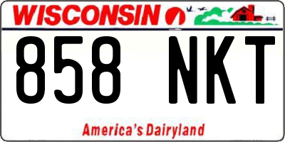 WI license plate 858NKT