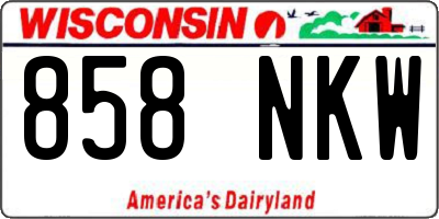 WI license plate 858NKW