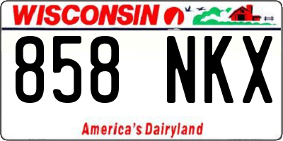 WI license plate 858NKX