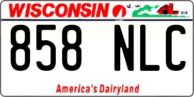 WI license plate 858NLC