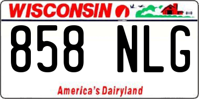 WI license plate 858NLG