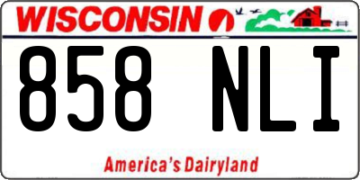 WI license plate 858NLI