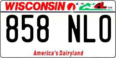 WI license plate 858NLO