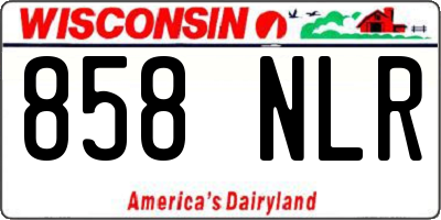WI license plate 858NLR