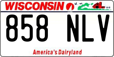 WI license plate 858NLV