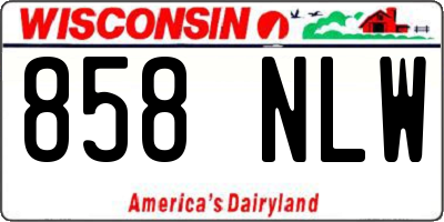WI license plate 858NLW