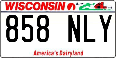 WI license plate 858NLY