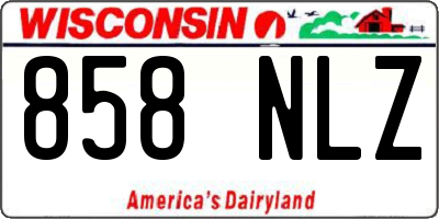 WI license plate 858NLZ