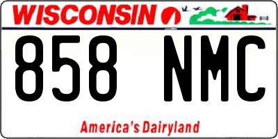 WI license plate 858NMC