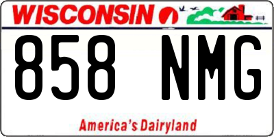 WI license plate 858NMG