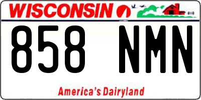 WI license plate 858NMN