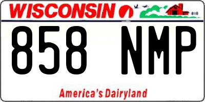 WI license plate 858NMP