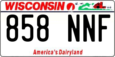 WI license plate 858NNF
